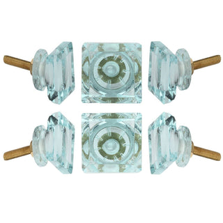 Turquoise Glass Knob Set Of 6 - Perilla Home