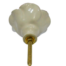 Load image into Gallery viewer, Off White Rose Ceramic Knobs - Perilla Home
