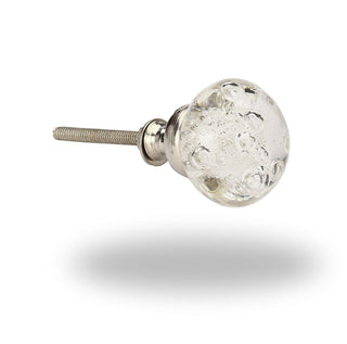 Clear Bubble Glass Knobs side view