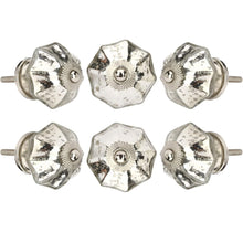 Load image into Gallery viewer, Set of six Silver Mirror Glass Knob
