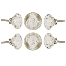 Load image into Gallery viewer, Clear Bubble Glass Knobs set of 6
