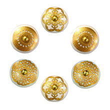 Carregar imagem no visualizador da galeria, Golden Round Ceramic drawer Knob set of 6

