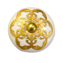 Load image into Gallery viewer, Golden Round Ceramic drawer Knob 
