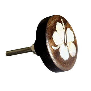 Hibiscus Flower Wooden Knobs | Mother Of Pearl (Set of 6)