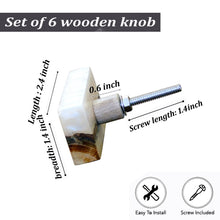 Load image into Gallery viewer, Set Of Six Wooden Rectangle Knobs
