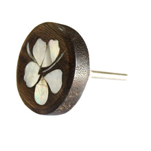 Load image into Gallery viewer, Set Of Six Hibiscus Flower Mother Of Pearl Wooden Knobs
