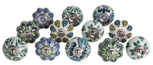 Load image into Gallery viewer, Ceramic Garden Green Drawer Knob Set Of 12
