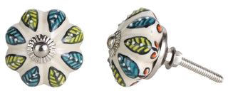 Ceramic Garden Green Drawer Knob Set Of 12