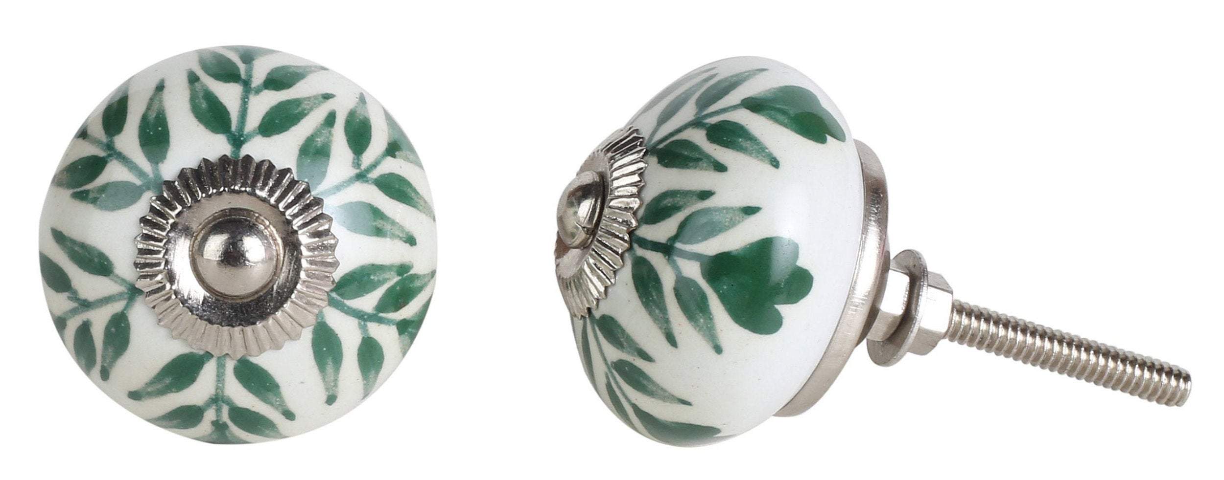 Ceramic Garden Green Drawer Knob Set Of 12Perilla Home Ceramic Garden Green Drawer Knob Set Of 12Perilla Home