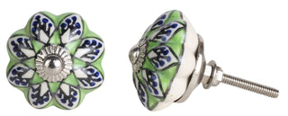 Ceramic Garden Green Drawer Knob Set Of 12