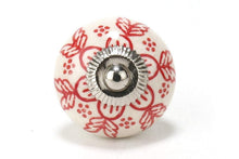 Load image into Gallery viewer, Round Red Printed Ceramic Drawer Knob
