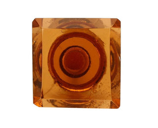 Square Amber Glass Knob Set Of 6 - Perilla Home