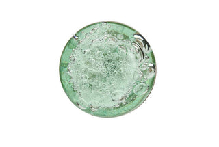 Set Of Six Light Green Bubble Glass Knobs