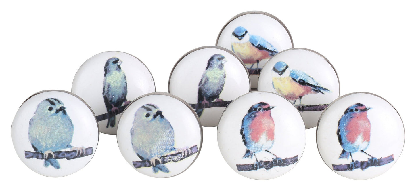 Bird Ceramic drawer Knobs Set Of 8