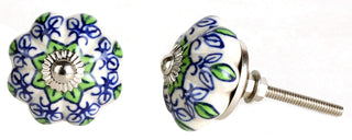 Ceramic Garden Green Drawer Knob Set Of 12