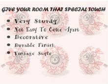 Charger l&#39;image dans la galerie, Round Red Printed Ceramic Drawer Knob features
