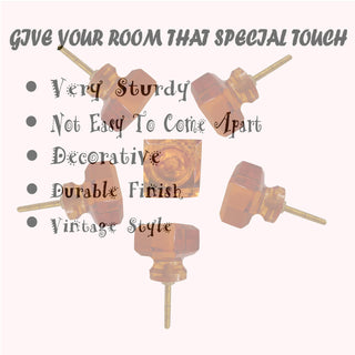 Square Amber Glass Knob Set Of 6 - Perilla Home