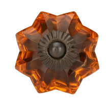 Load image into Gallery viewer, Amber melon glass knob front
