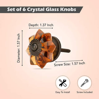 Amber melon glass knob size
