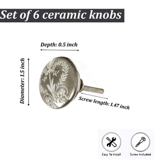 Flower Design Ceramic Knobs - Perilla Home