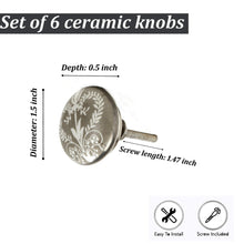 Load image into Gallery viewer, Flower Design Ceramic Knobs - Perilla Home
