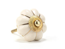 Load image into Gallery viewer, Off White Ceramic Flower Knobs - Perilla Home
