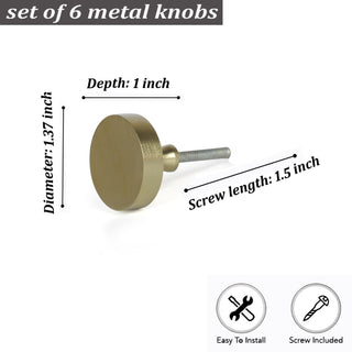 Golden Jena Big metal knobs (set of 6 )