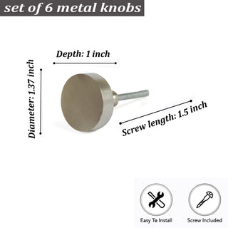 Silver Jena Big metal knobs (set of 6 )