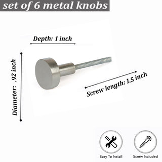 Silver Jena small metal knobs (set of 6 )