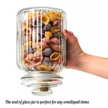 Cargar imagen en el visor de la galería, Perilla home Recycled Ribbed Glass Jar (set of 2)
