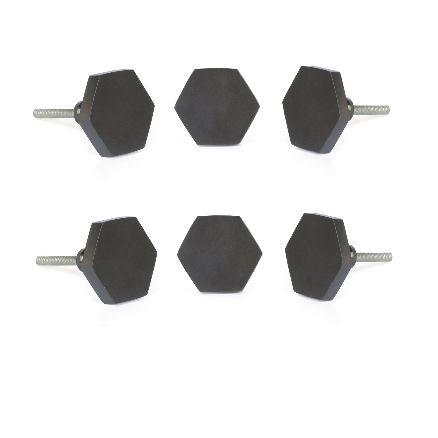 Black Lucca metal knobs (set of 6 )