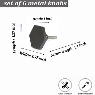 Black Lucca metal knobs (set of 6 )