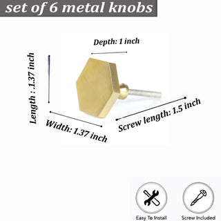 Golden Lucca metal knobs (set of 6 )