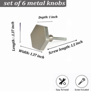 Silver Lucca metal knobs (set of 6 )