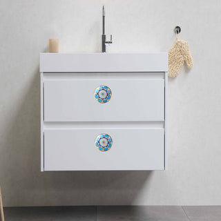 Marigold Ceramic Knob Light blue ( Set of 6 )