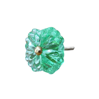 Glass Belle Knobs ( mint) Set of 6