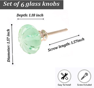 Set of Six mint tomato knob