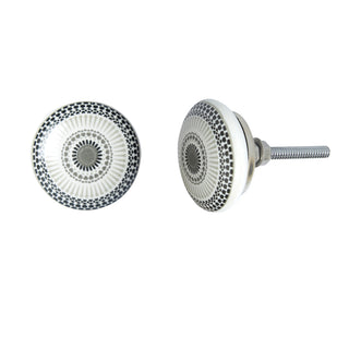 Set Of Eight Mix Design Printed Ceramic  Knobs