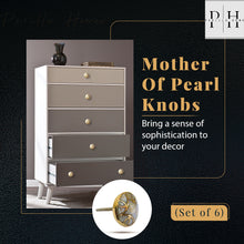 Carregar imagem no visualizador da galeria, Set Of Six Brass Mother Of Pearl Knobs
