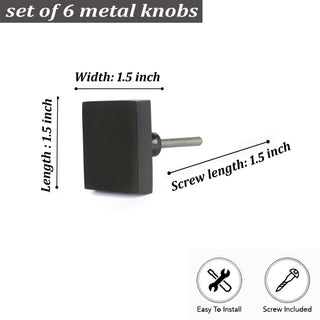 Black Pesaro metal knobs (set of 6 )
