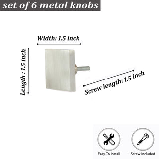 Silver Pesaro metal knobs (set of 6 )