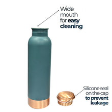 Load image into Gallery viewer, Copper Water Bottle 20.29 Oz (Pie Green)
