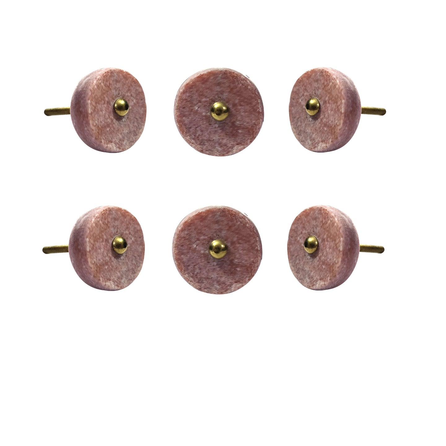 Tyre Pink Stone Knobs set of 6