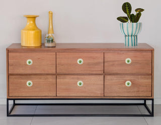 Green Striped Planter Pot ( 2 piece ) - Perilla Home