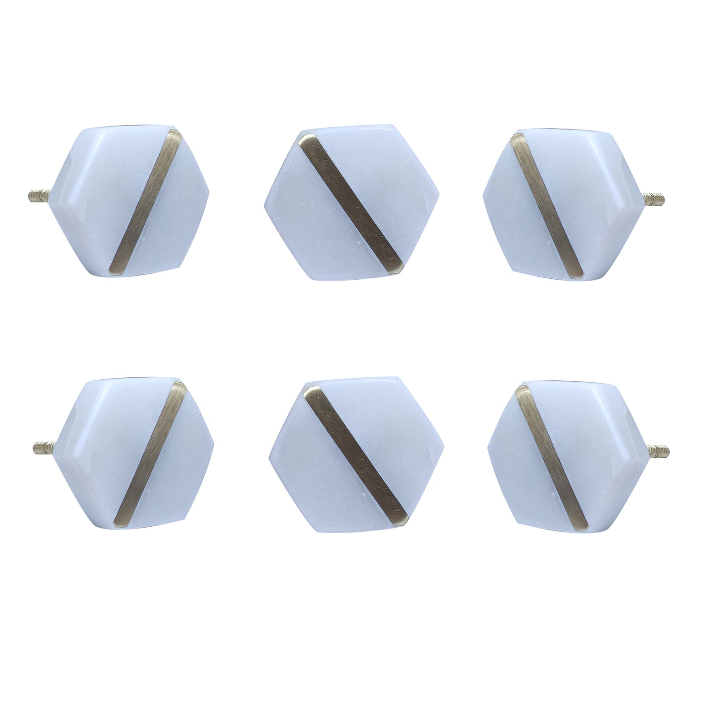 Polygon Marble knob ( set of 6)