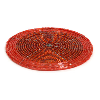 Red Beaded Coaster and Placemat set (4+2)