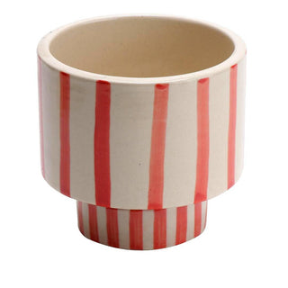 Red Striped Planter Pot ( 2 piece ) - Perilla Home