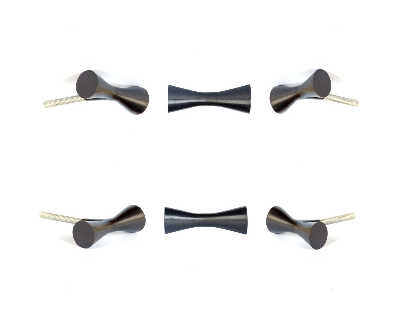 Black Royan metal knobs (set of 6)