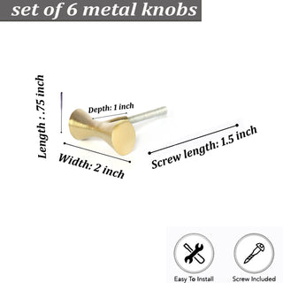Golden Royan metal knobs (set of 6)