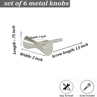 Silver Royan metal knobs (set of 6)